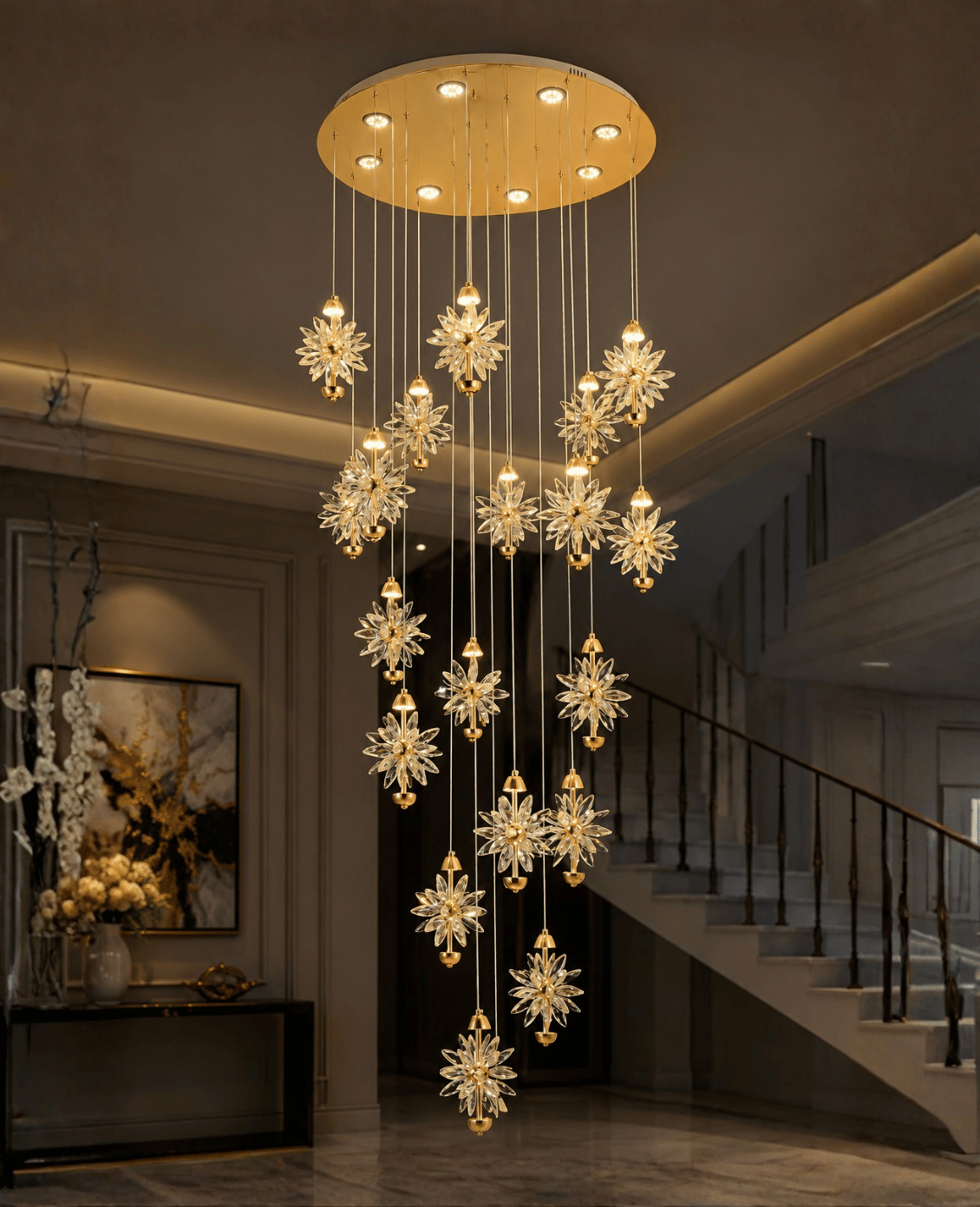 Crystal Flowered Chandelier
